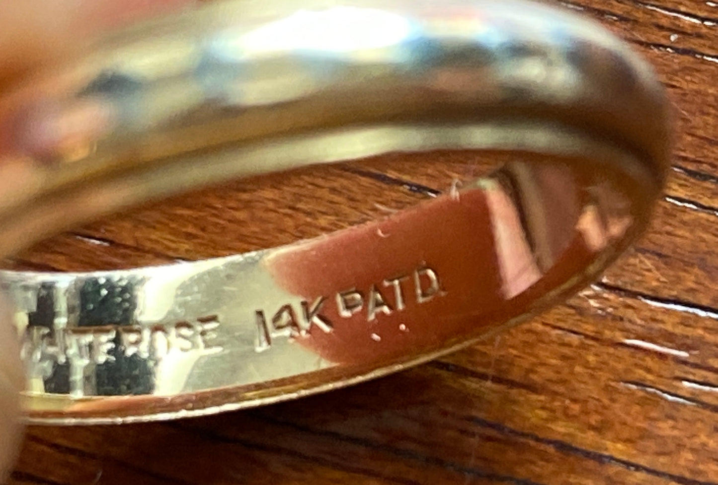 Vintage 14k Yellow Gold White Rose Wedding Band Ring Sz 5.25