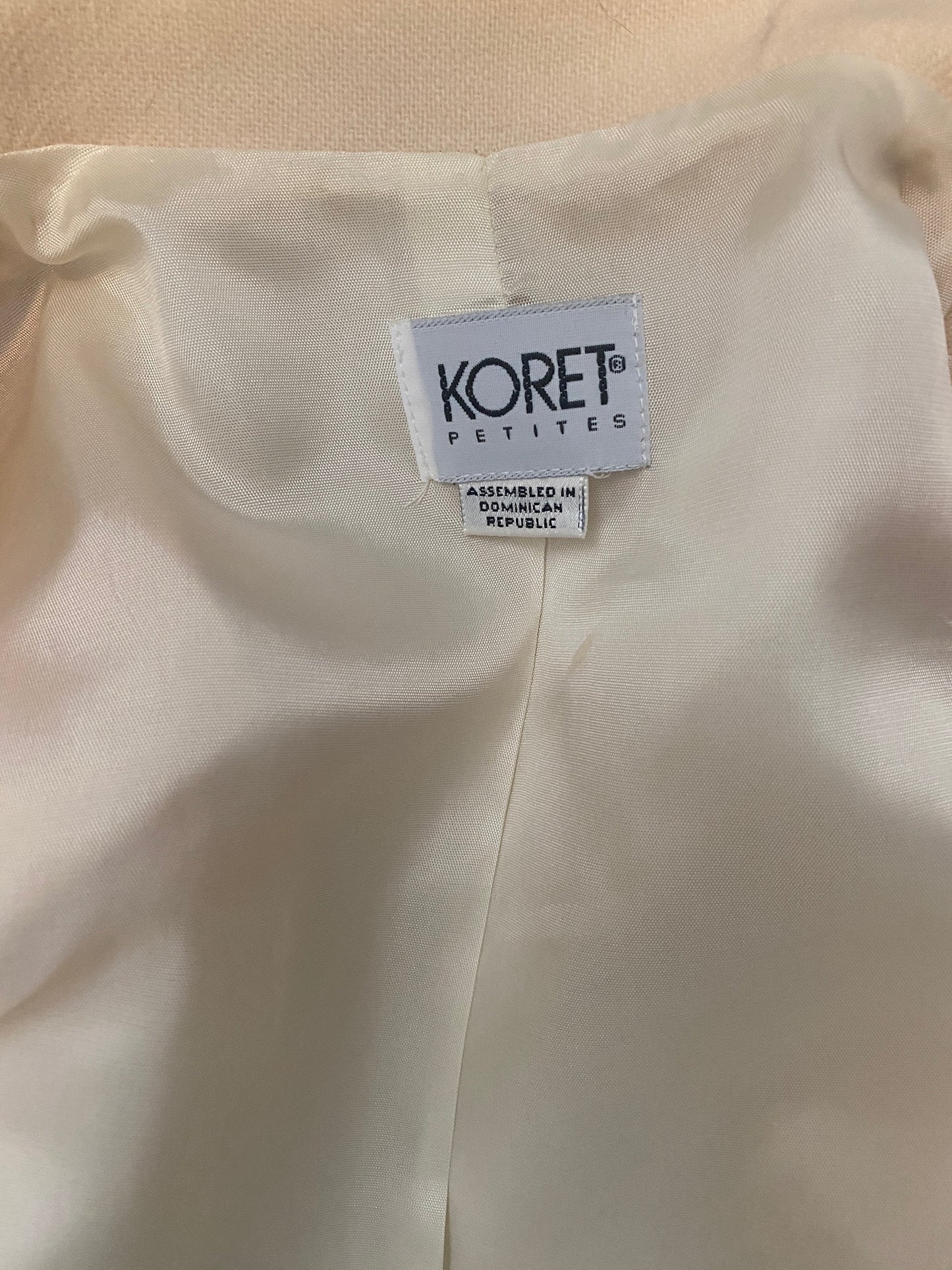 Vintage Koret Petites Pure Wool Ivory Pleated Suit Blazer Set Sz 10