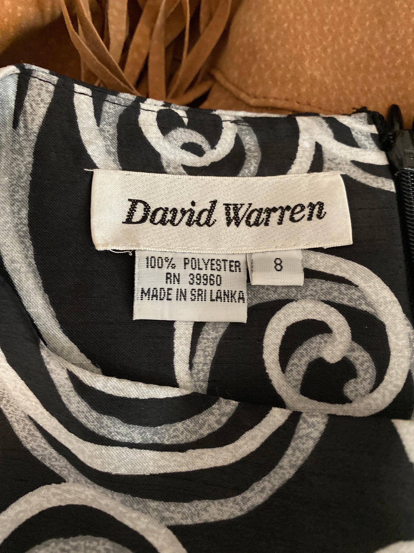 Retro David Warren Geometric Mod Pattern Sheath Dress Sz 8