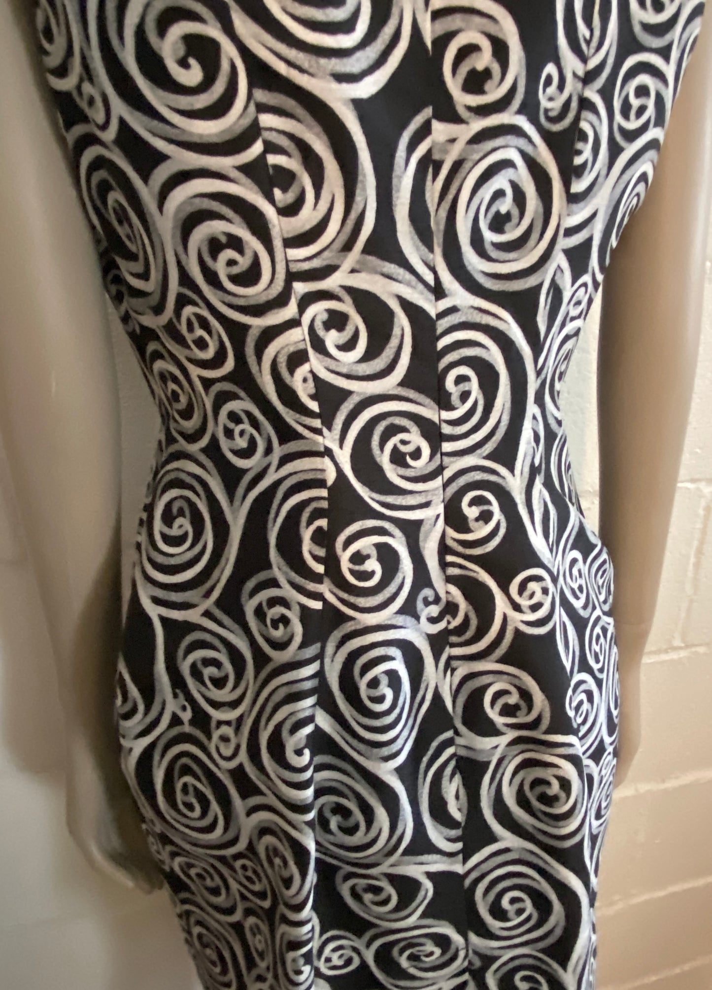 Retro David Warren Geometric Mod Pattern Sheath Dress Sz 8