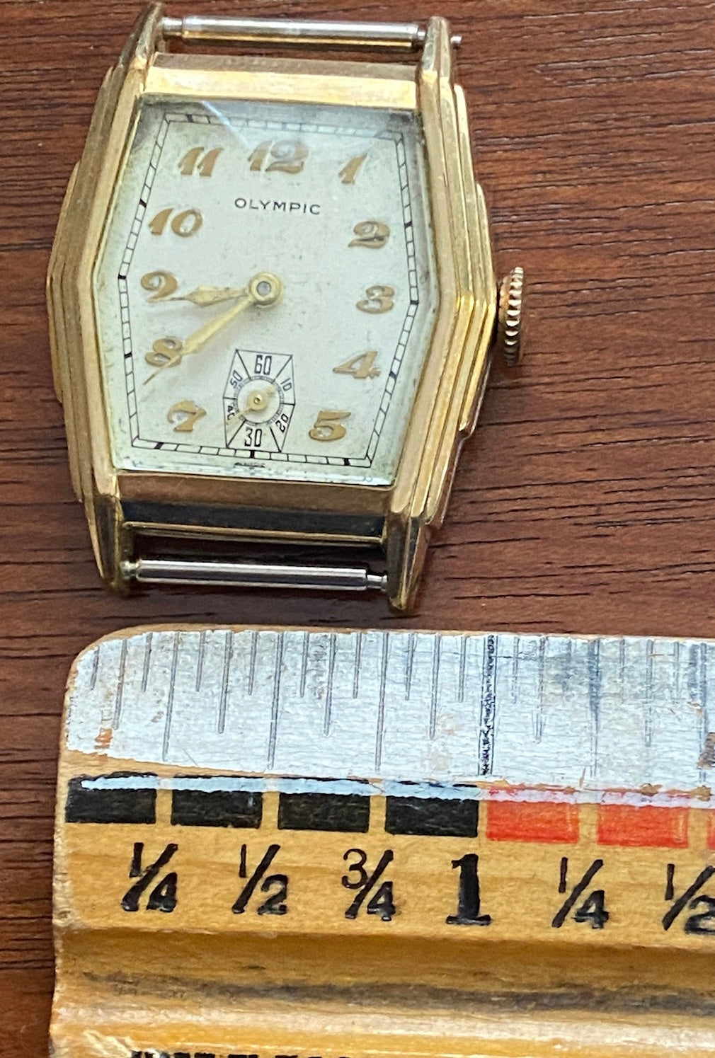 Vintage Gold Filled Olympic Mens Manual Wind Wristwatch