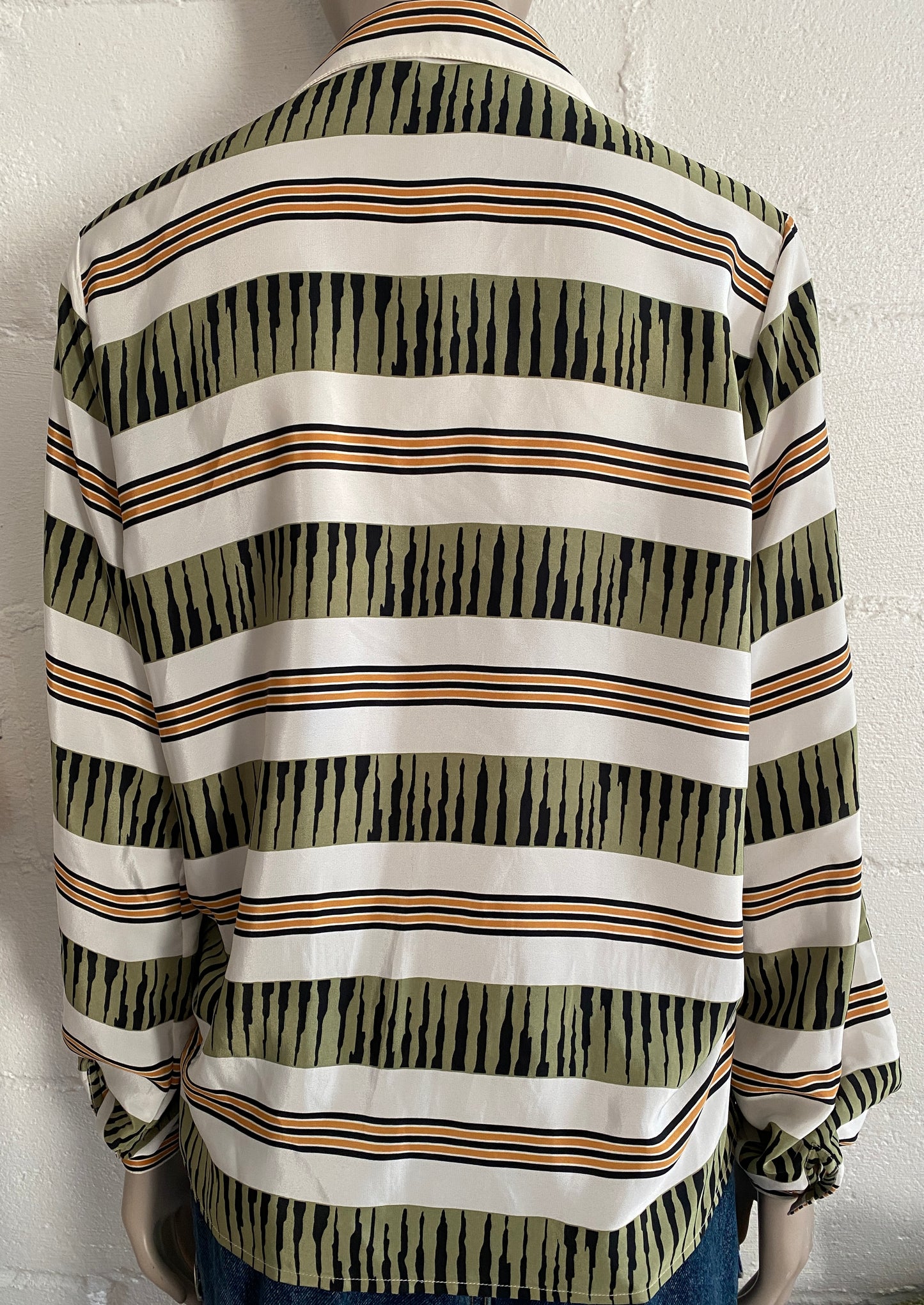 Vintage 90's Liz Claiborne Graphic Print Button Blouse Poly