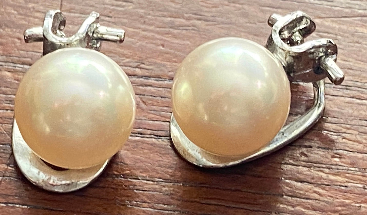 High Quality Sterling Silver 925 Faux Pearl Clip on Earrings
