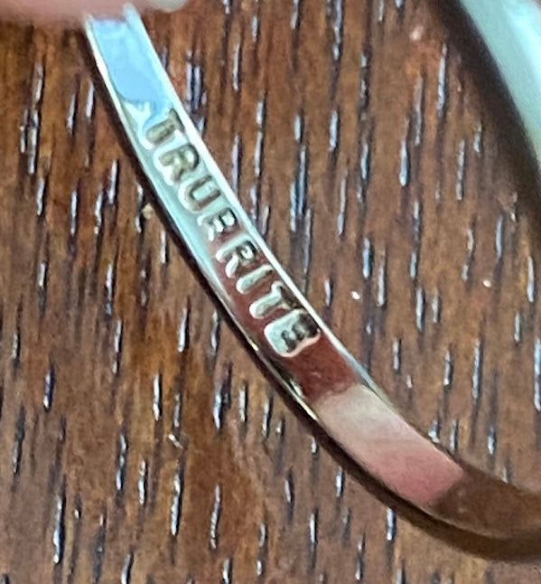 Vintage Signed Trubrite 10k White Gold Diamond Ring Sz 7