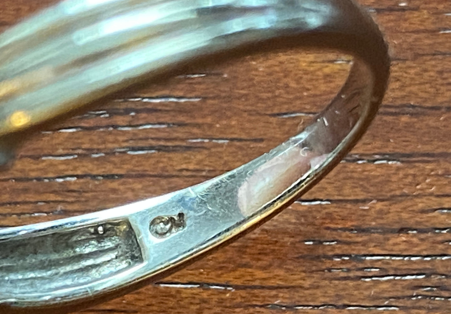 10k White Gold Diamond Ring Sz 8 Signed CW Prong Set 2 Rows