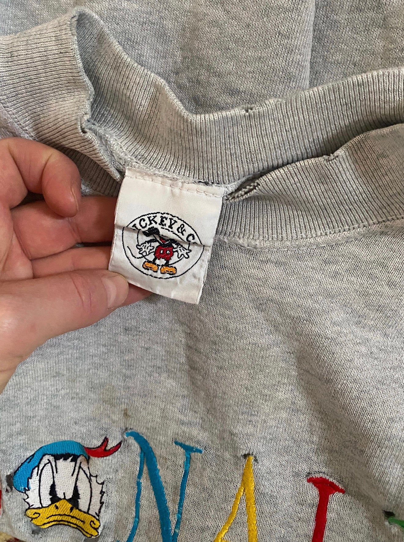 Vintage Disney Mickey & Co Donald Duck Embroidered Sweatshirt Sz XL