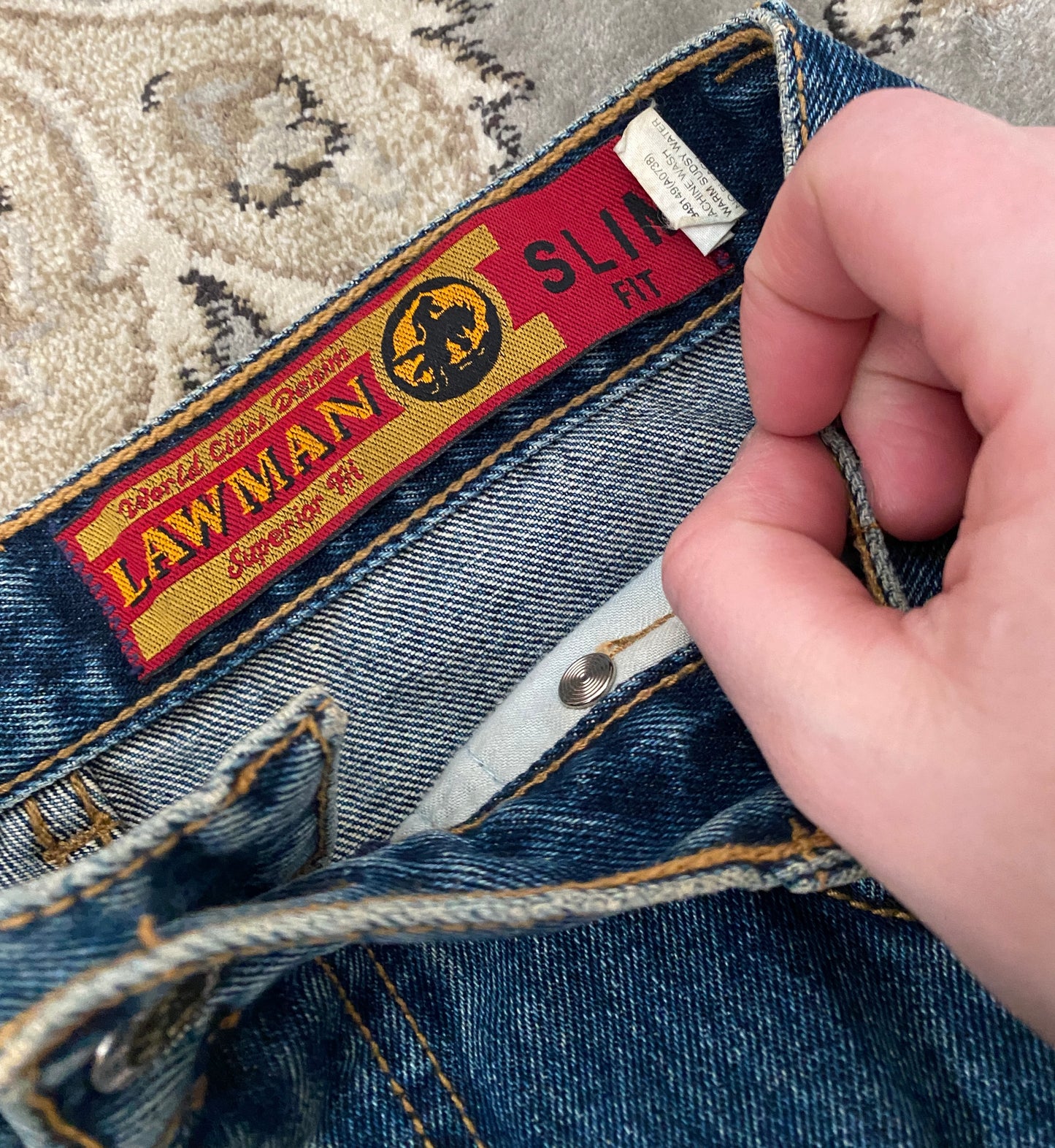 Vintage Lawman Western Rodeo Stud High Rise Jeans Sz 11 Cowboy