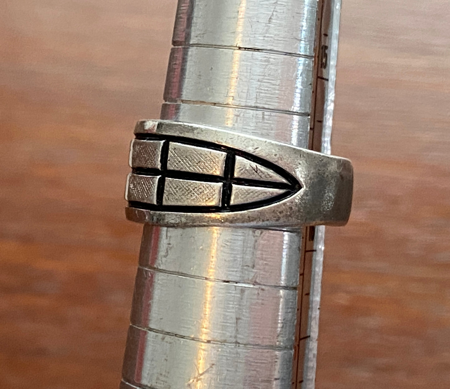Vintage Joseph Esposito ESPO Sterling Silver 925 Black Inlay Ring Sz 5
