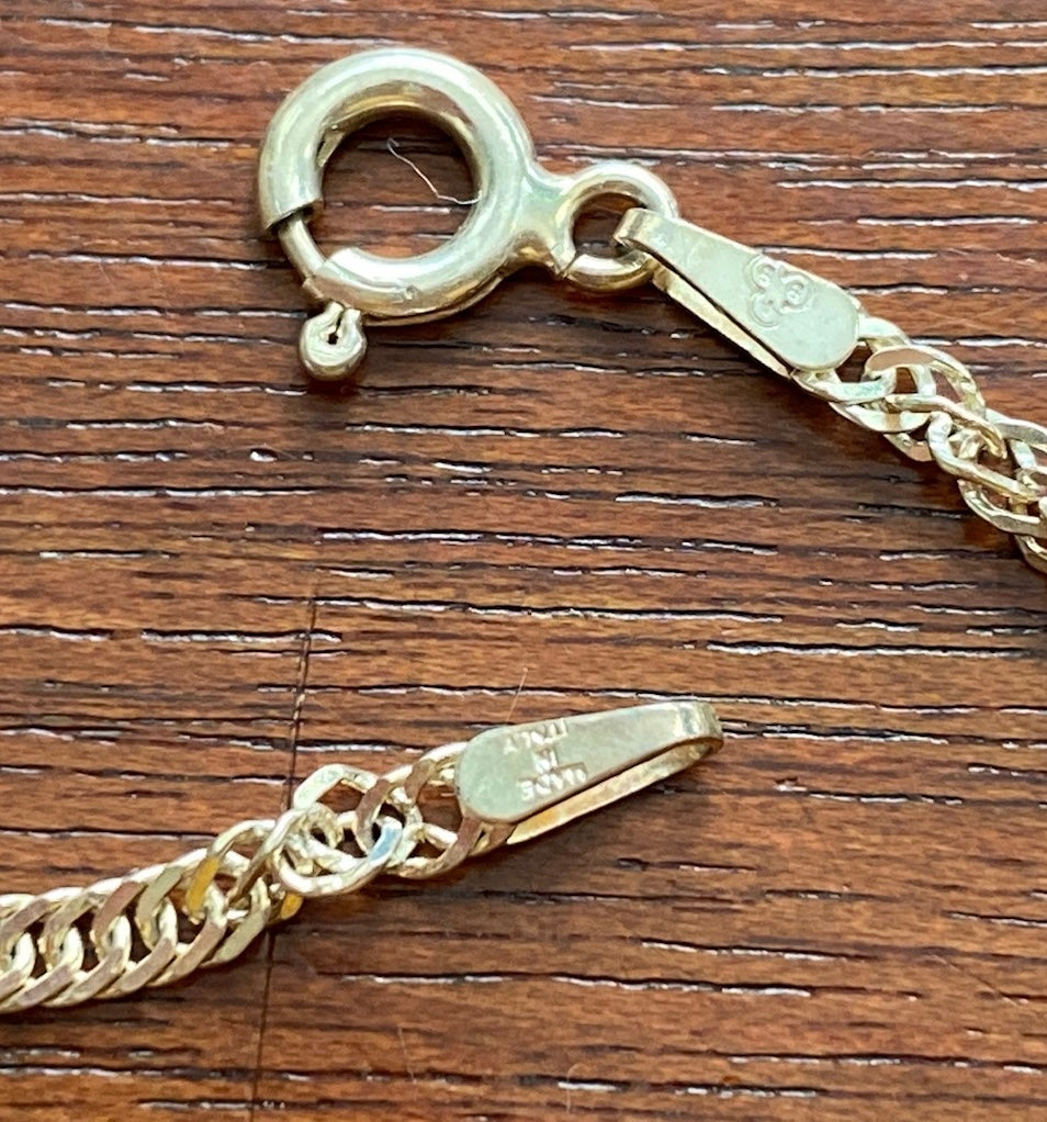 Sterling Silver 925 Twist Chain Link Bracelet 7.25" Long