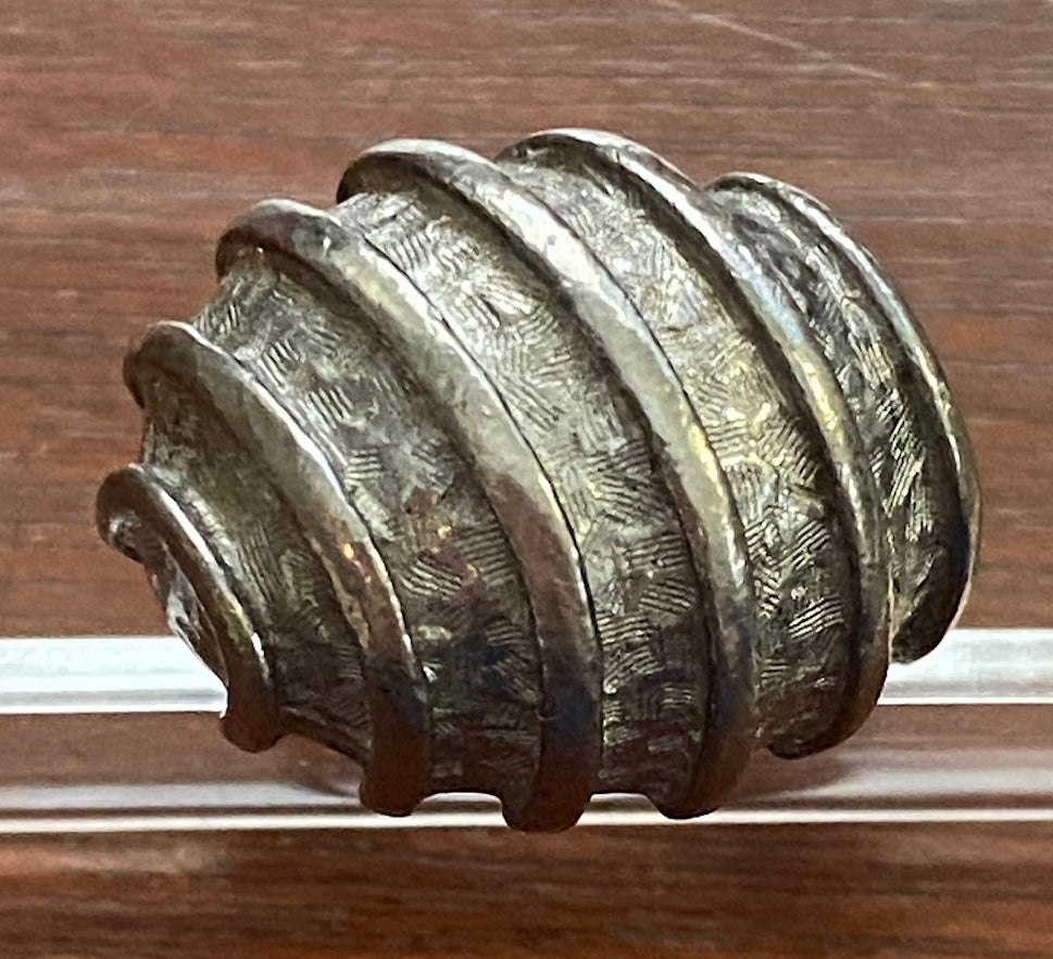 Vintage Costume Silver Tone Bombe Cocktail Ring Adjustable Sz 7