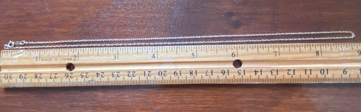 10k Yellow Gold Chain Necklace Rolo Design 18" x under 1mm