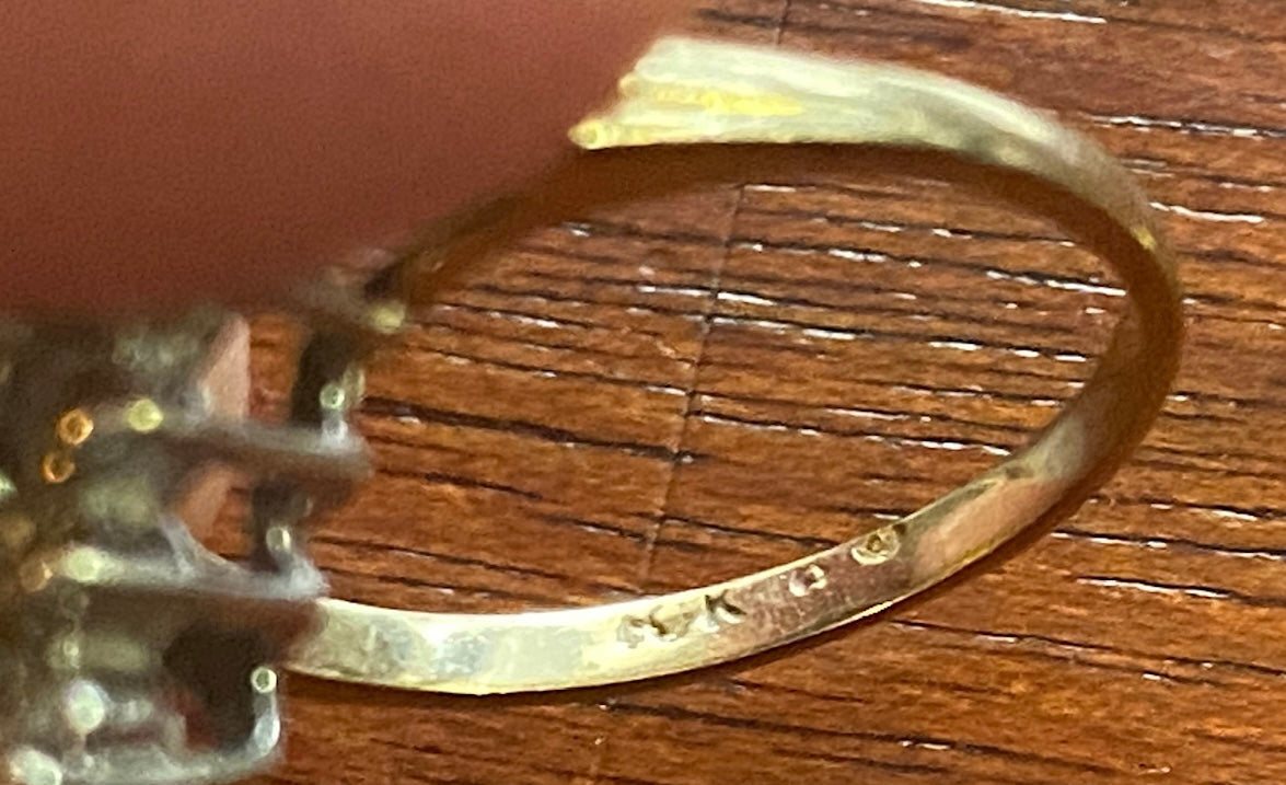 10k Yellow Gold 1ctw Round Diamond Cluster Cocktail Ring Sz 5.75