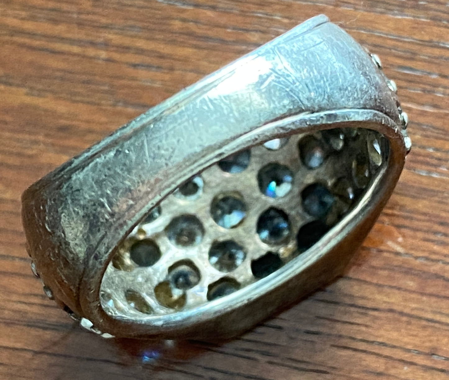 Mens Sterling Silver 925 Pave Cubic Zirconia Ring Sz 8.5