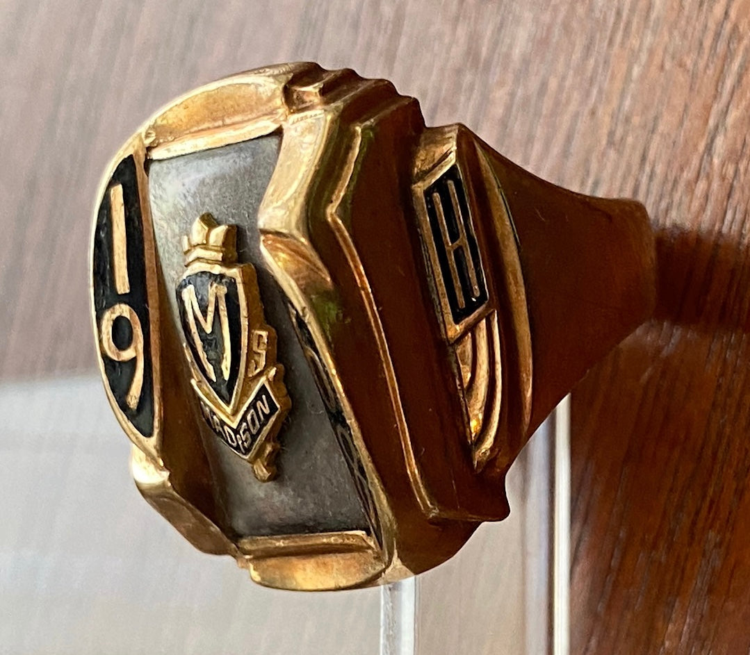 Vintage 1968 10k Yellow Gold Madison High School Class Ring Sz 8