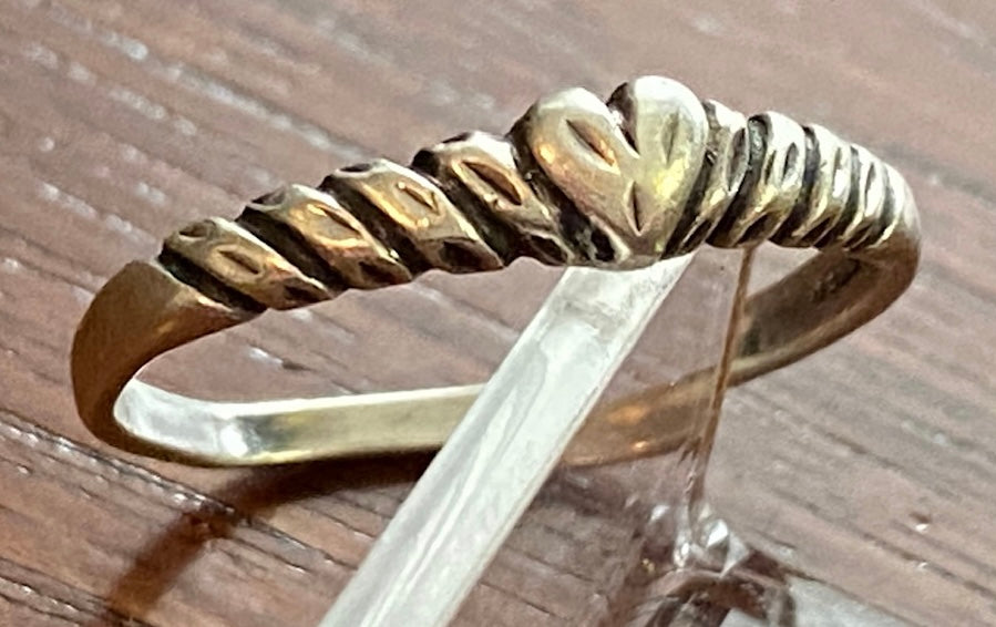 Small Sterling Silver 925 Heart Band Ring Sz 6.5