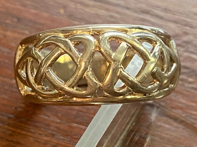 Sterling Silver 925 Wide Woven Knot Band Ring Sz 7.75