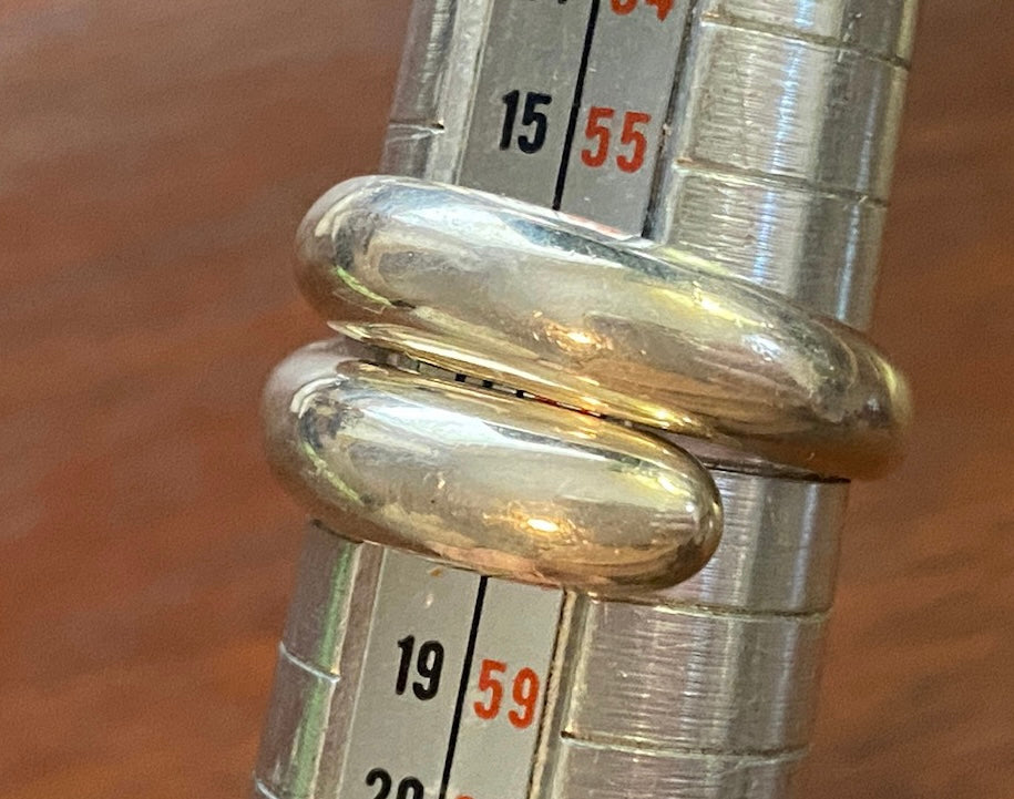 Sterling Silver 925 Wrap Bypass Ring Heavy Modern Style Sz 8