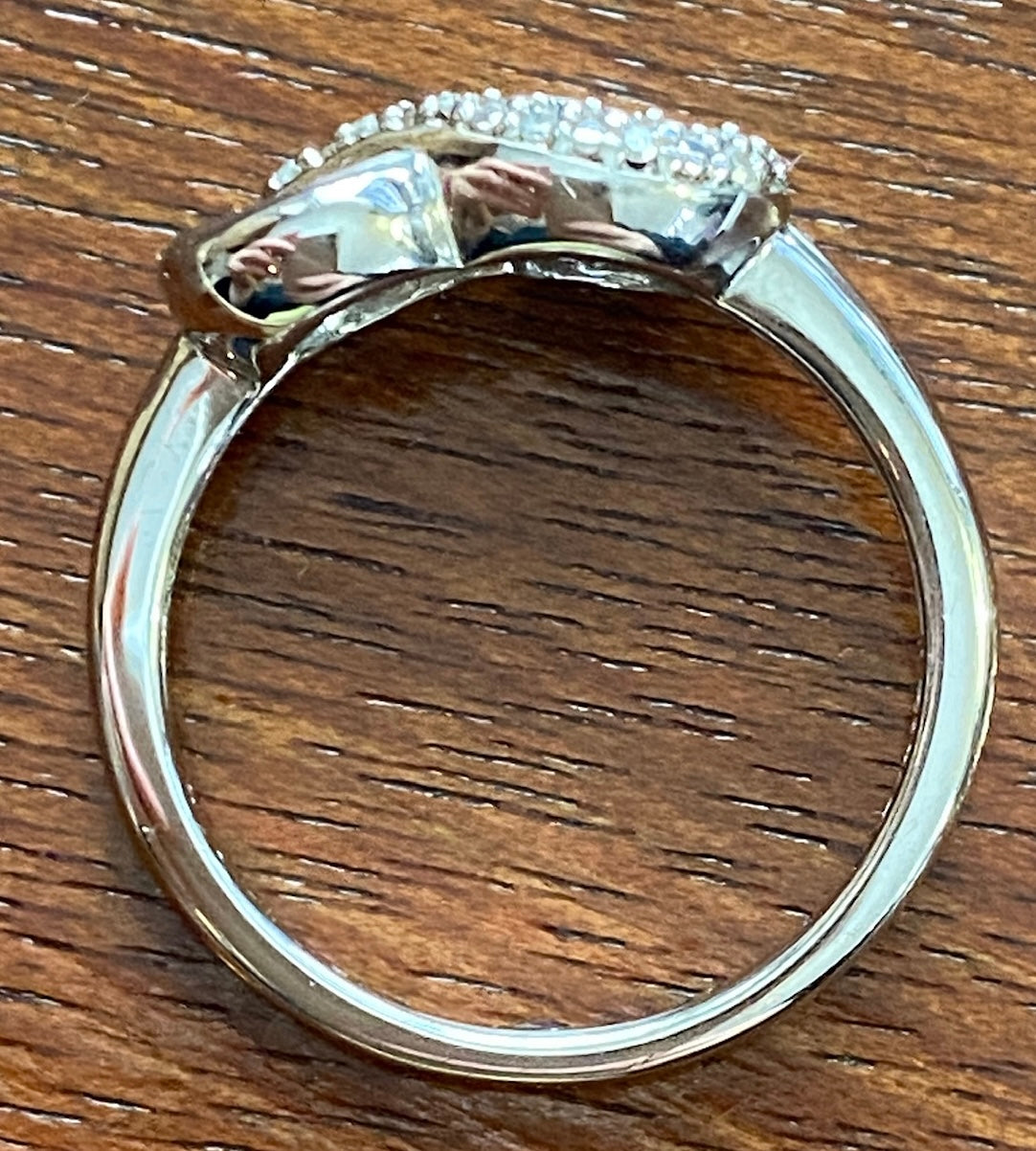 Sterling Silver 925 Diamond Infinity Knot Ring Sz 6.75