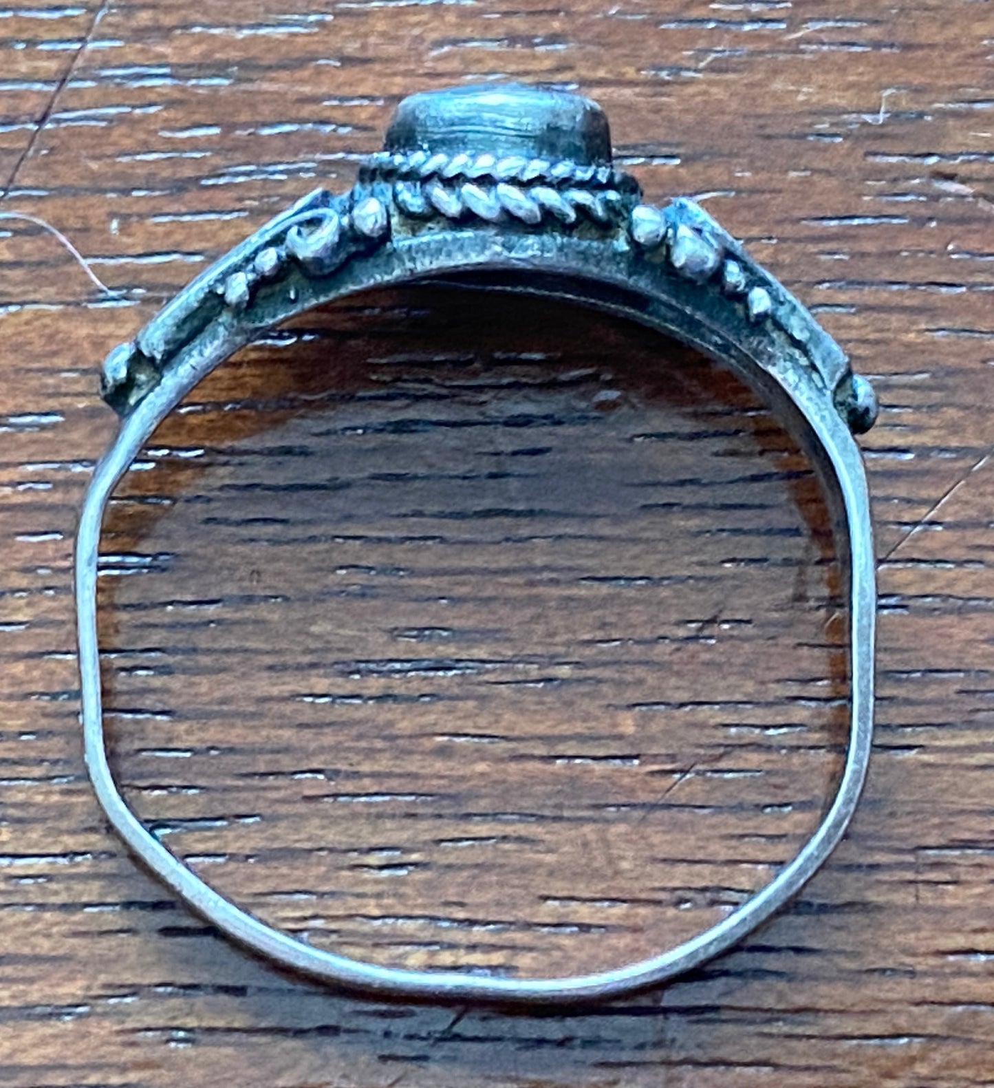 Sterling Silver Onyx Peace Sign Ring Sz 6