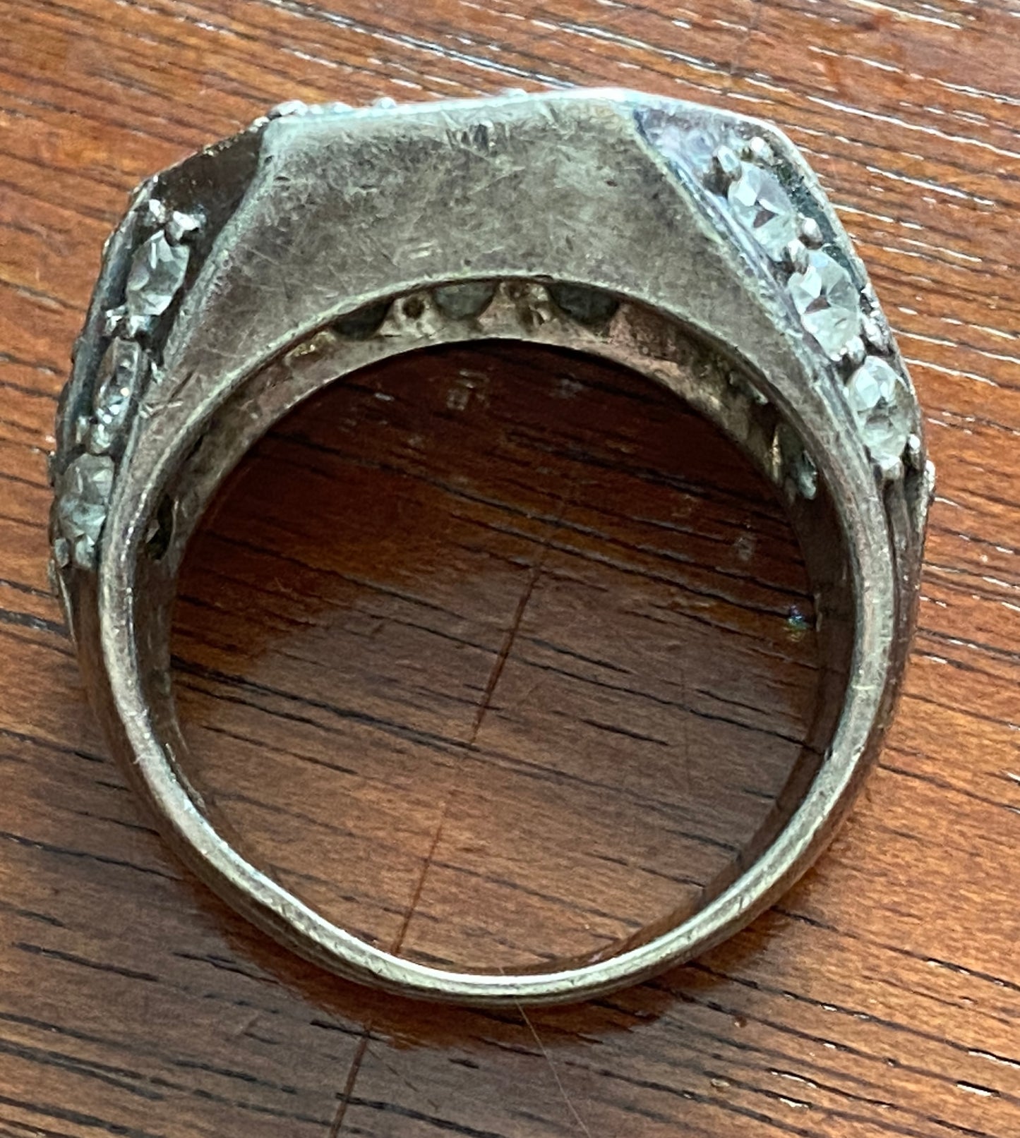 Mens Sterling Silver 925 Pave Cubic Zirconia Ring Sz 8.5