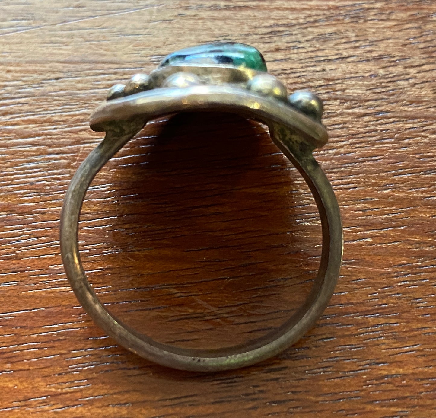 Vintage Old Pawn Sterling Silver 925 Green Turquoise Ring Sz 11.50 Marked