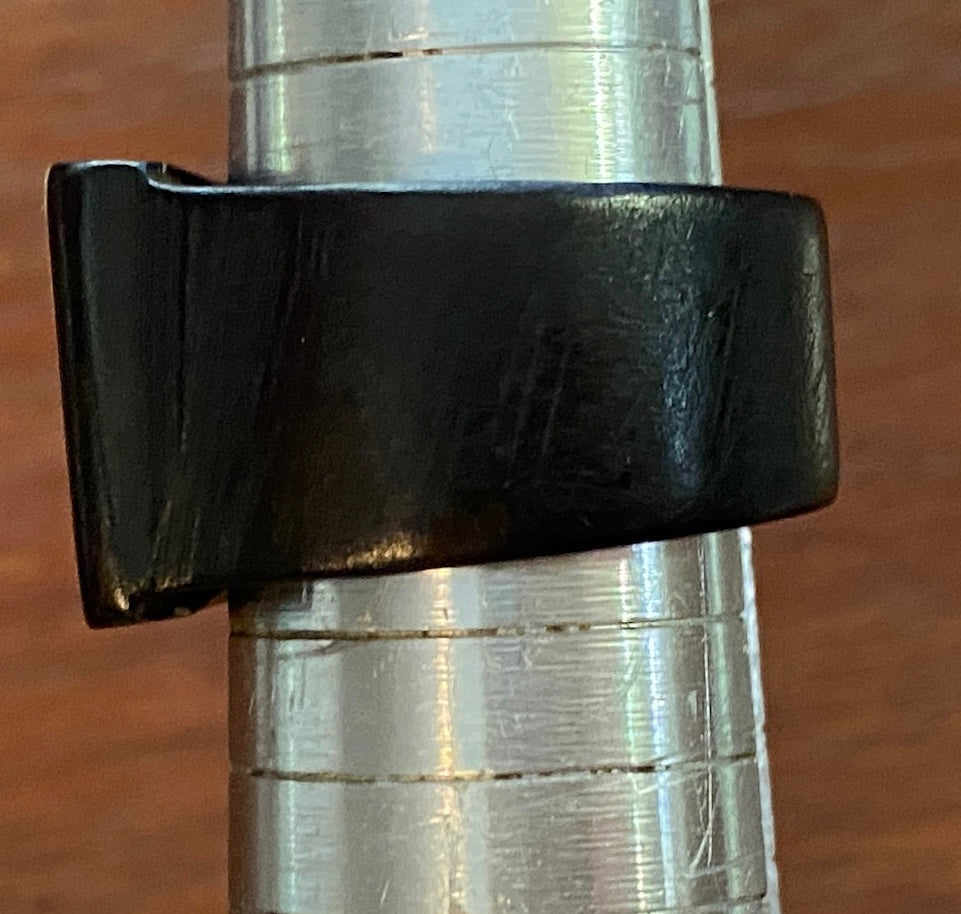 Black Wood Grain Burn in Guitar Design Ring Sz 8.75