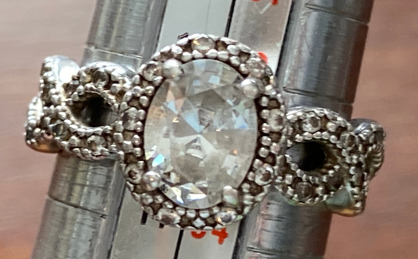 Sterling Silver 925 1.25ct Cubic Zirconia Ring Sz 6.25 Open Design
