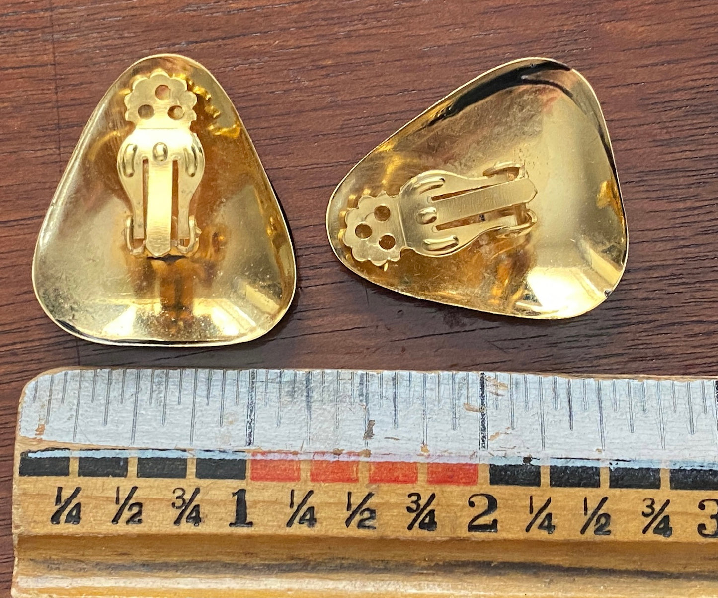 Vintage 80's Marbled Enamel Glitter Clip On Earrings
