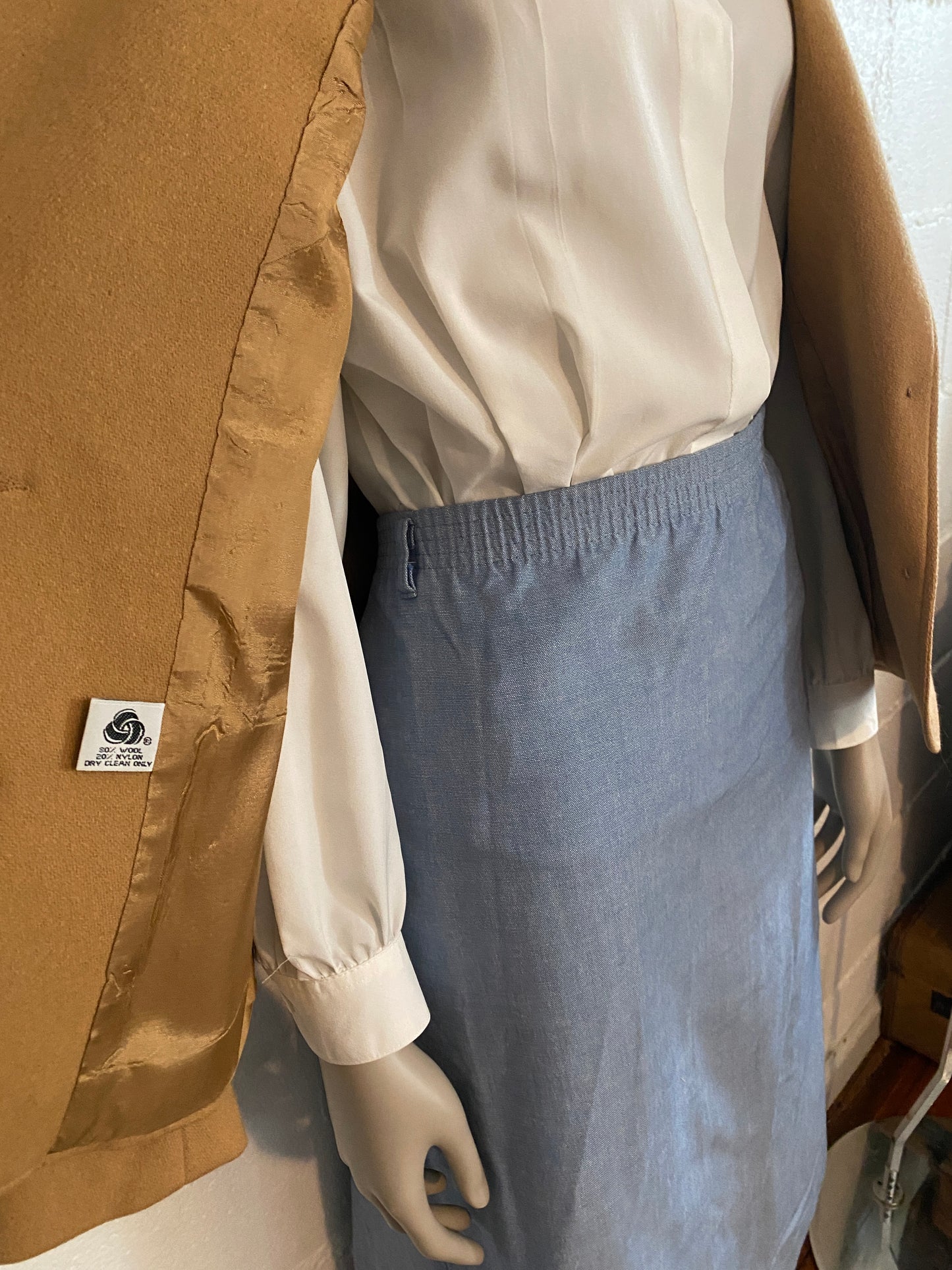 Vintage Alfred Dunner Chambray Secretary Skirt High Waisted Pockets