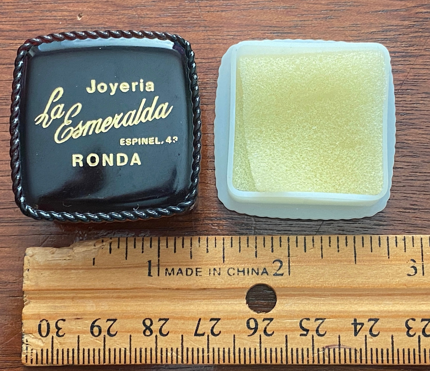Vintage Advertising Celluloid Plastic Faux Tortoise Shell Trinket Jewelry Box