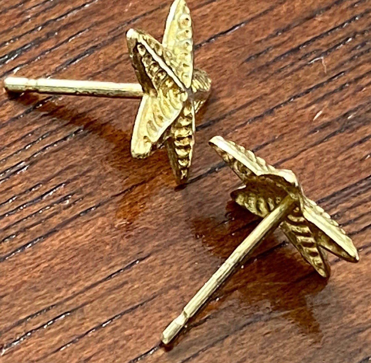 Sterling Silver 925 Gold Plate Starfish Pierced Stud Earrings