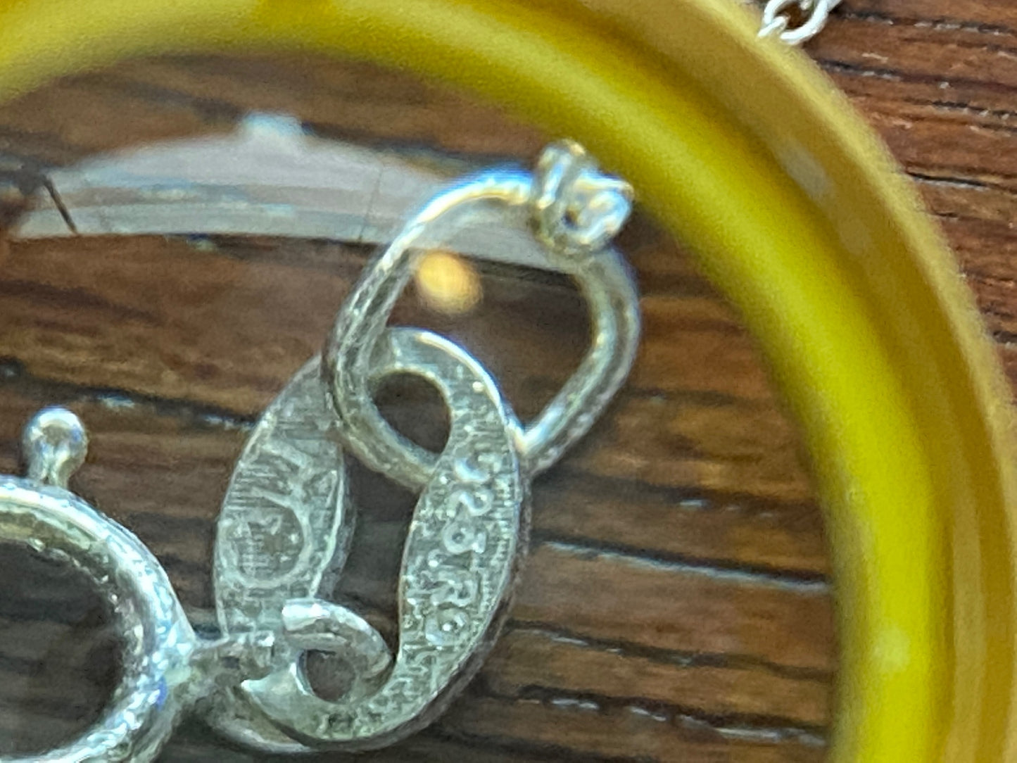 Sterling Silver 925 Chain Link Filigree Open Work Round Pendant Necklace