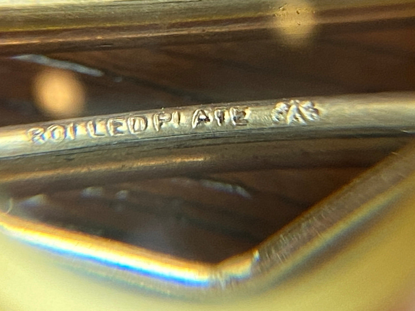 Vintage Yellow Rose Rolled Gold Plate Know Tie Clip Bar