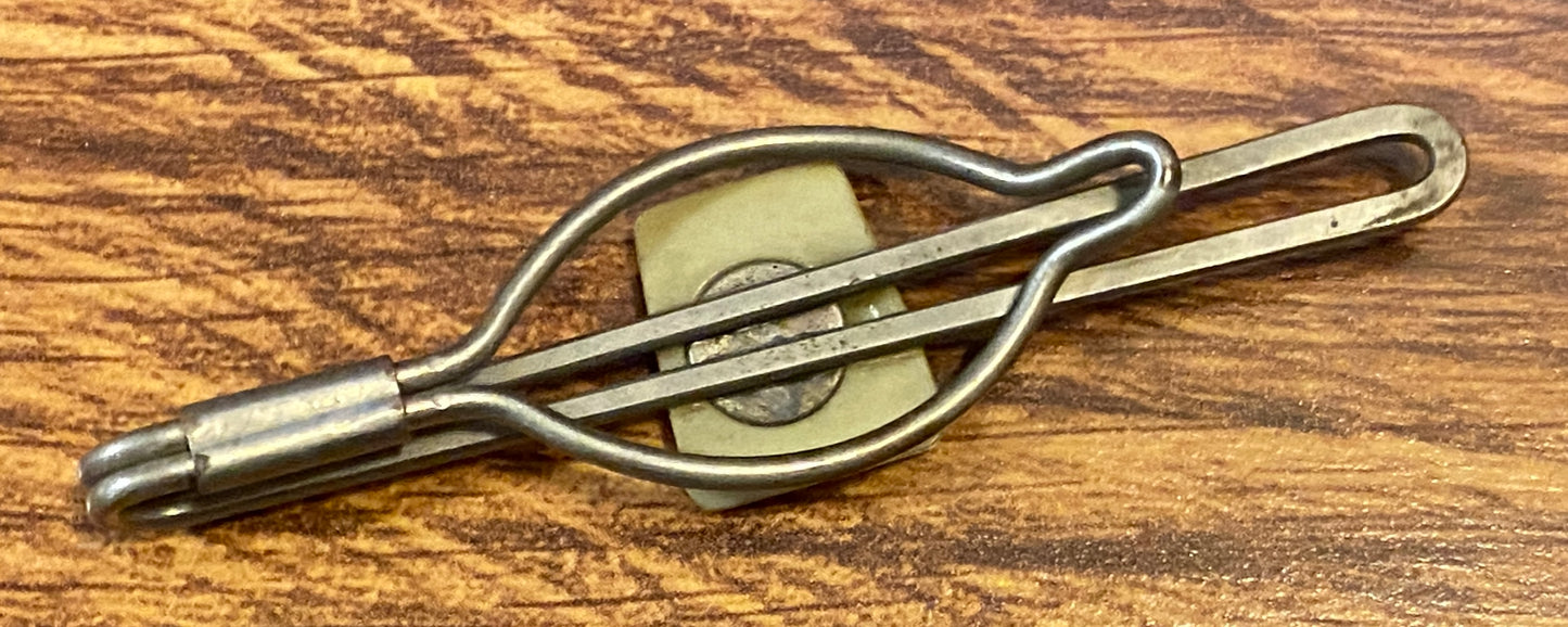 Vintage Silvertone Celluloid Tie Clip Bar