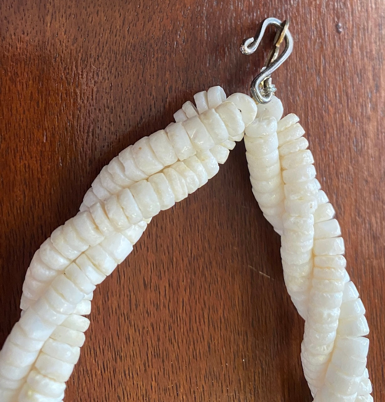 White Puka Shell Twist Rope Statement Necklace
