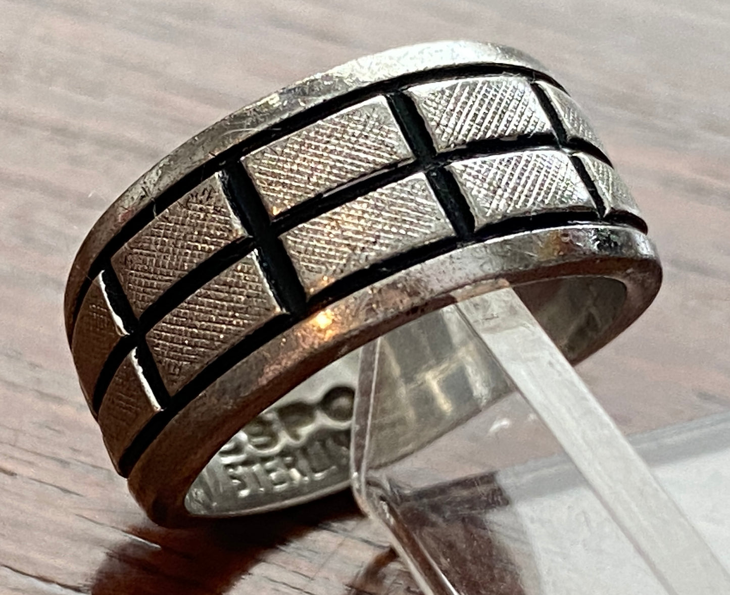 Vintage Joseph Esposito ESPO Sterling Silver 925 Black Inlay Ring Sz 5