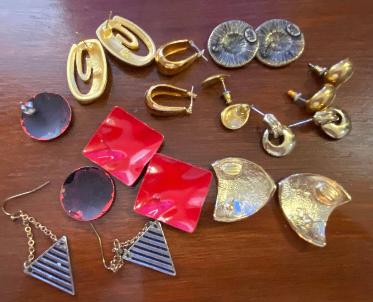 Lot of 10 Pairs of Earrings Vintage to Now Signed 80's Gold Joan Rivers