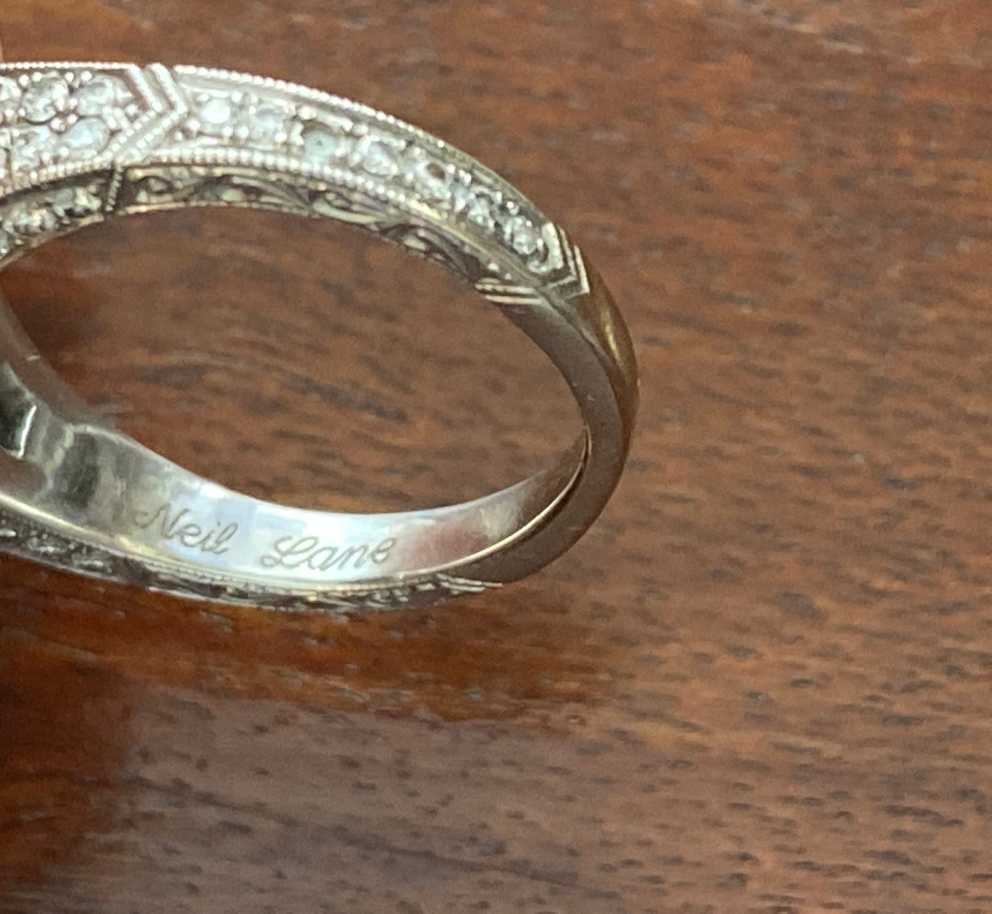 Neil Lane 14k White Gold 1.50ctw Cushion Cut Baguette Engagement Ring Sz 4.25