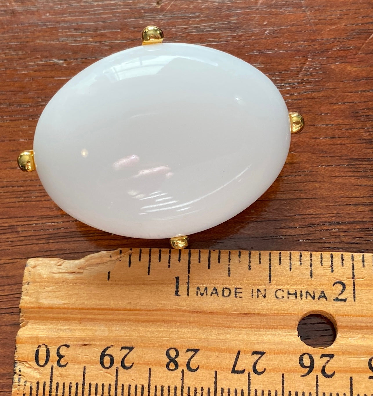 Massive Park Lane White Cabochon Gold Tone Cabochon Clip on Earrings