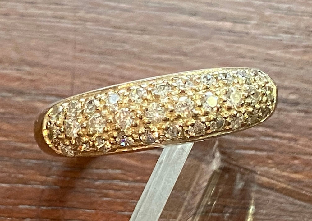 Sterling Silver 925 Pave CZ Band Ring Sz 7.75 Signed DQ