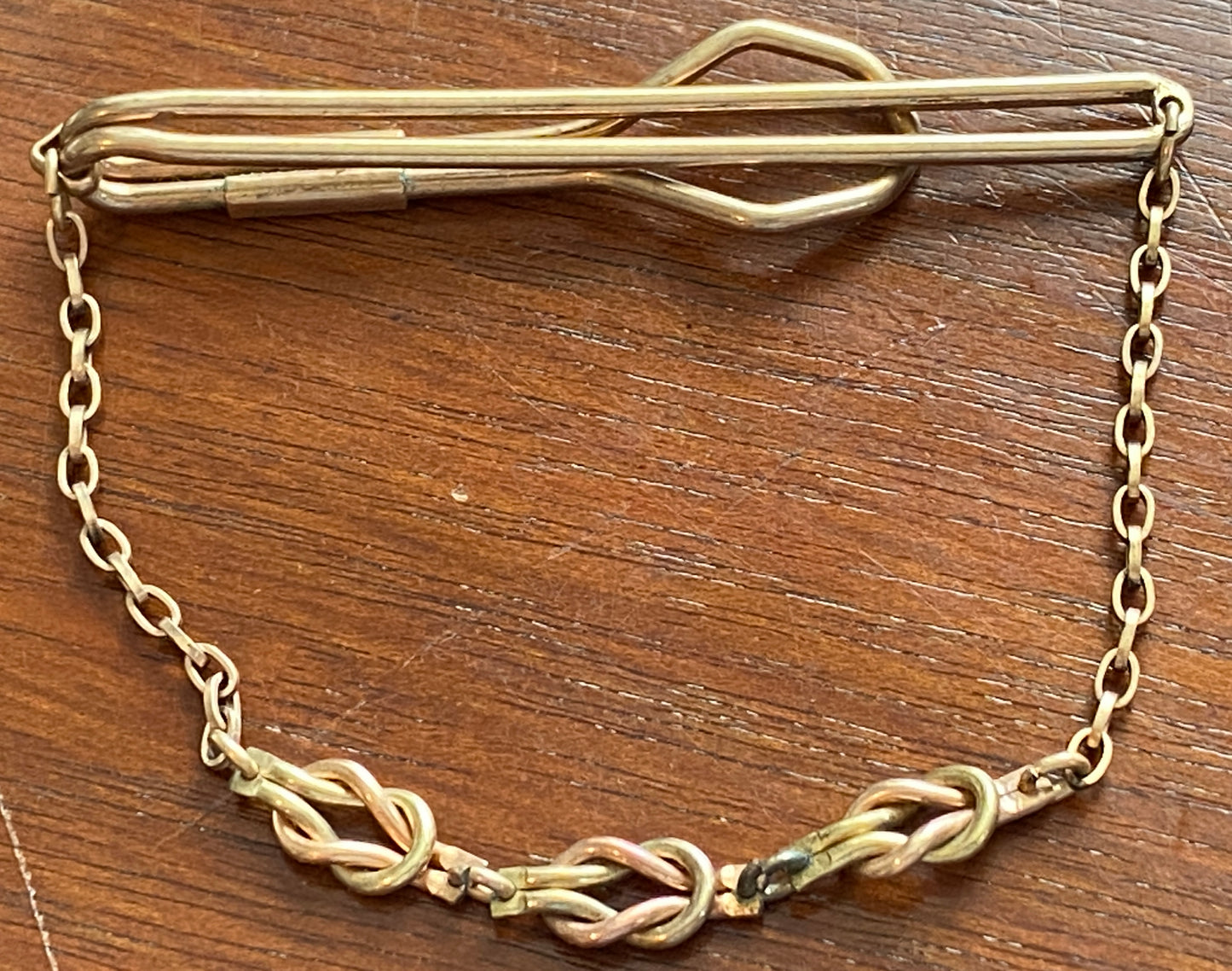 Vintage Yellow Rose Rolled Gold Plate Know Tie Clip Bar