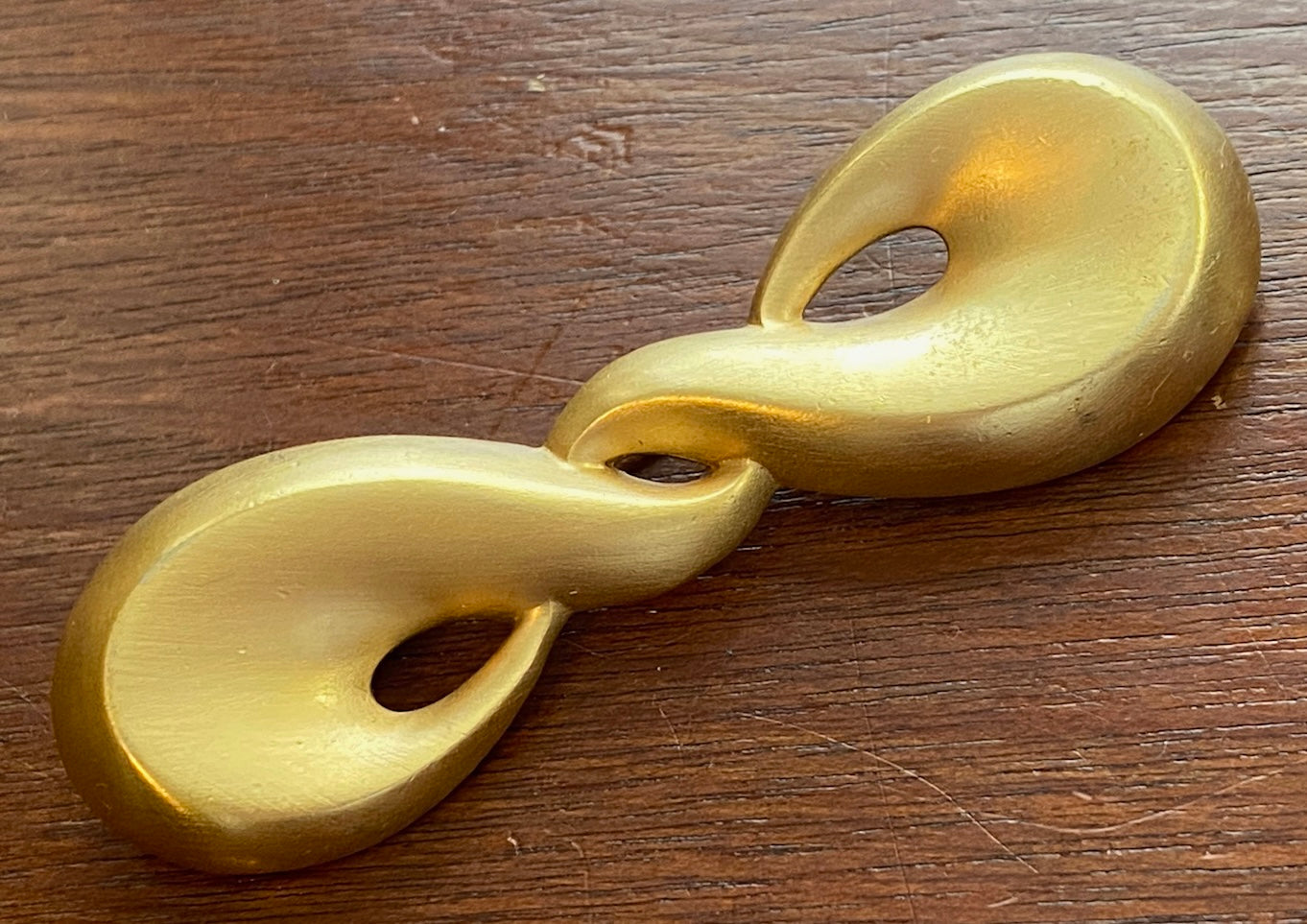 Vintage Matte Brushed Gold Tone Signed MONET Modernist Brooch Pin