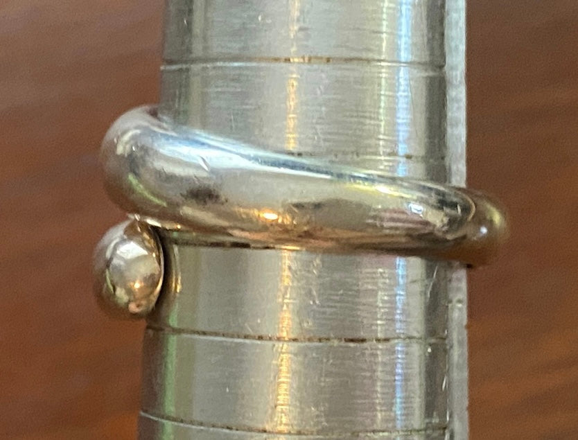 Sterling Silver 925 Wrap Bypass Ring Heavy Modern Style Sz 8