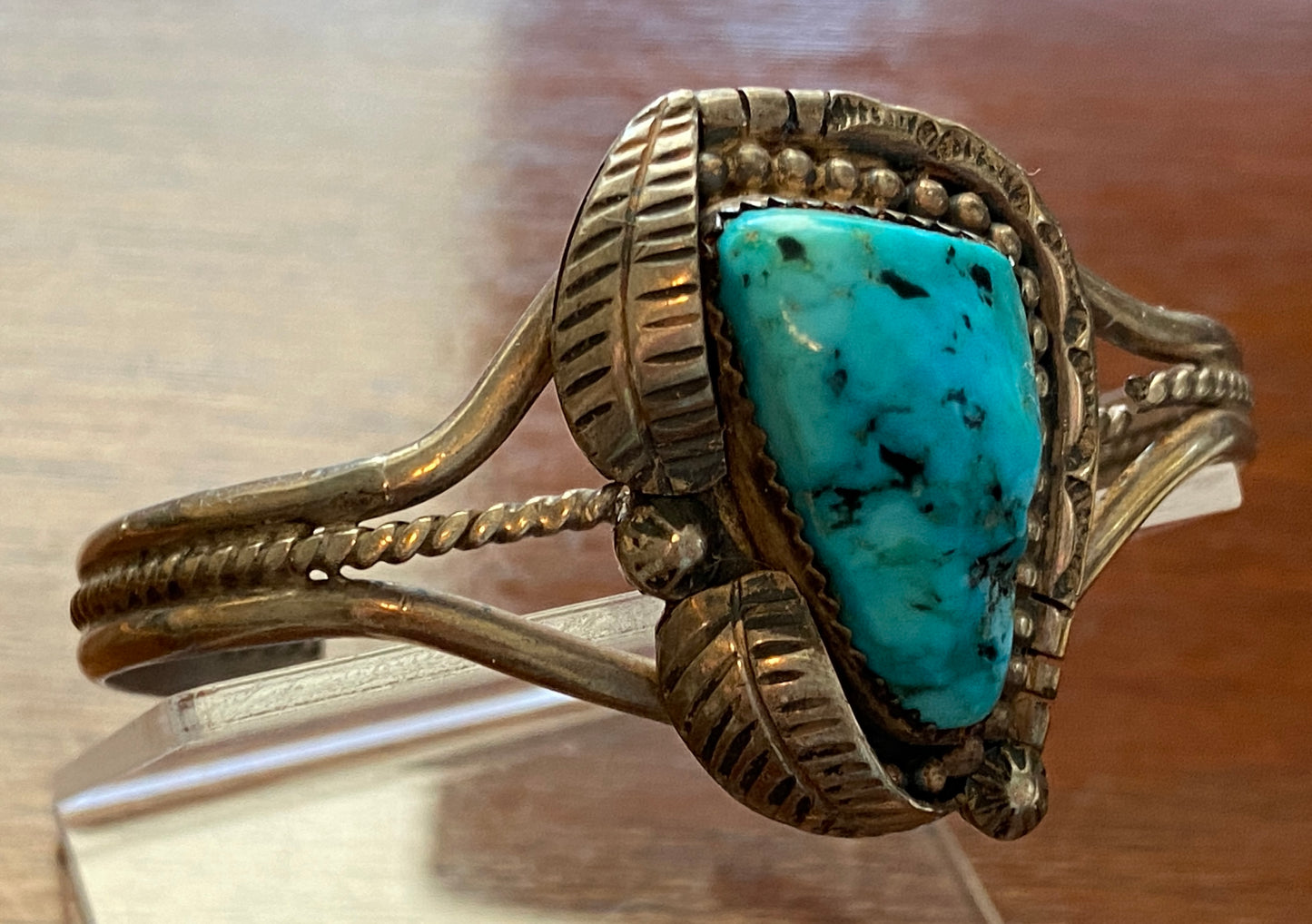 Vintage Old Pawn Silver Turquoise Cuff Bracelet
