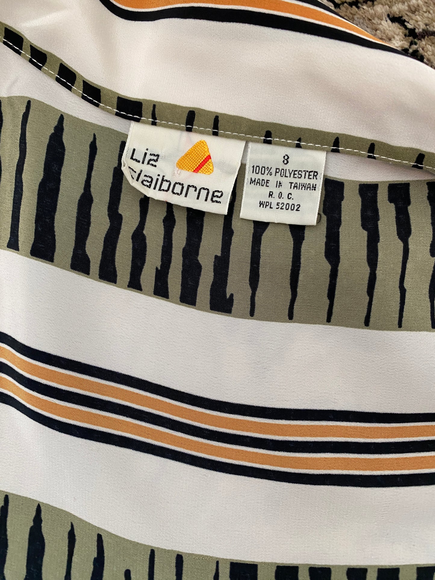 Vintage 90's Liz Claiborne Graphic Print Button Blouse Poly