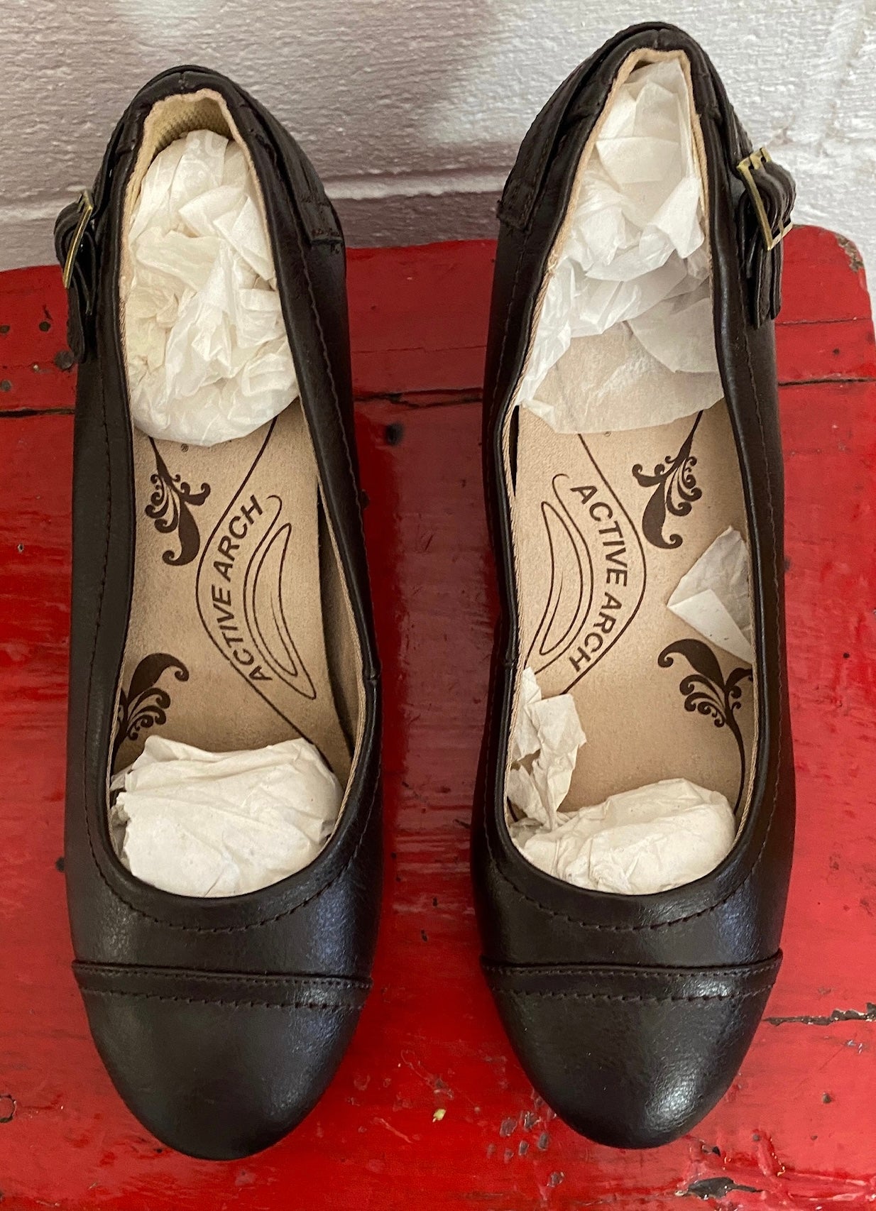 Life Stride Active Arch Give Dark Chocolate Brown Lansing Slide on Pump Sz 9 M
