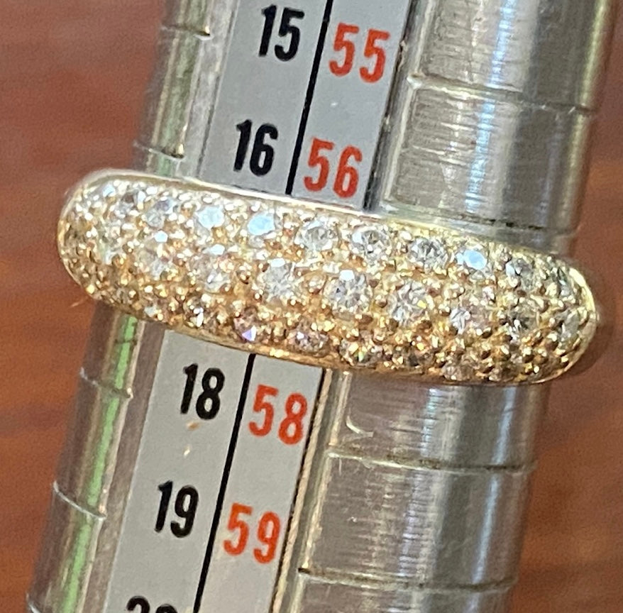 Sterling Silver 925 Pave CZ Band Ring Sz 7.75 Signed DQ