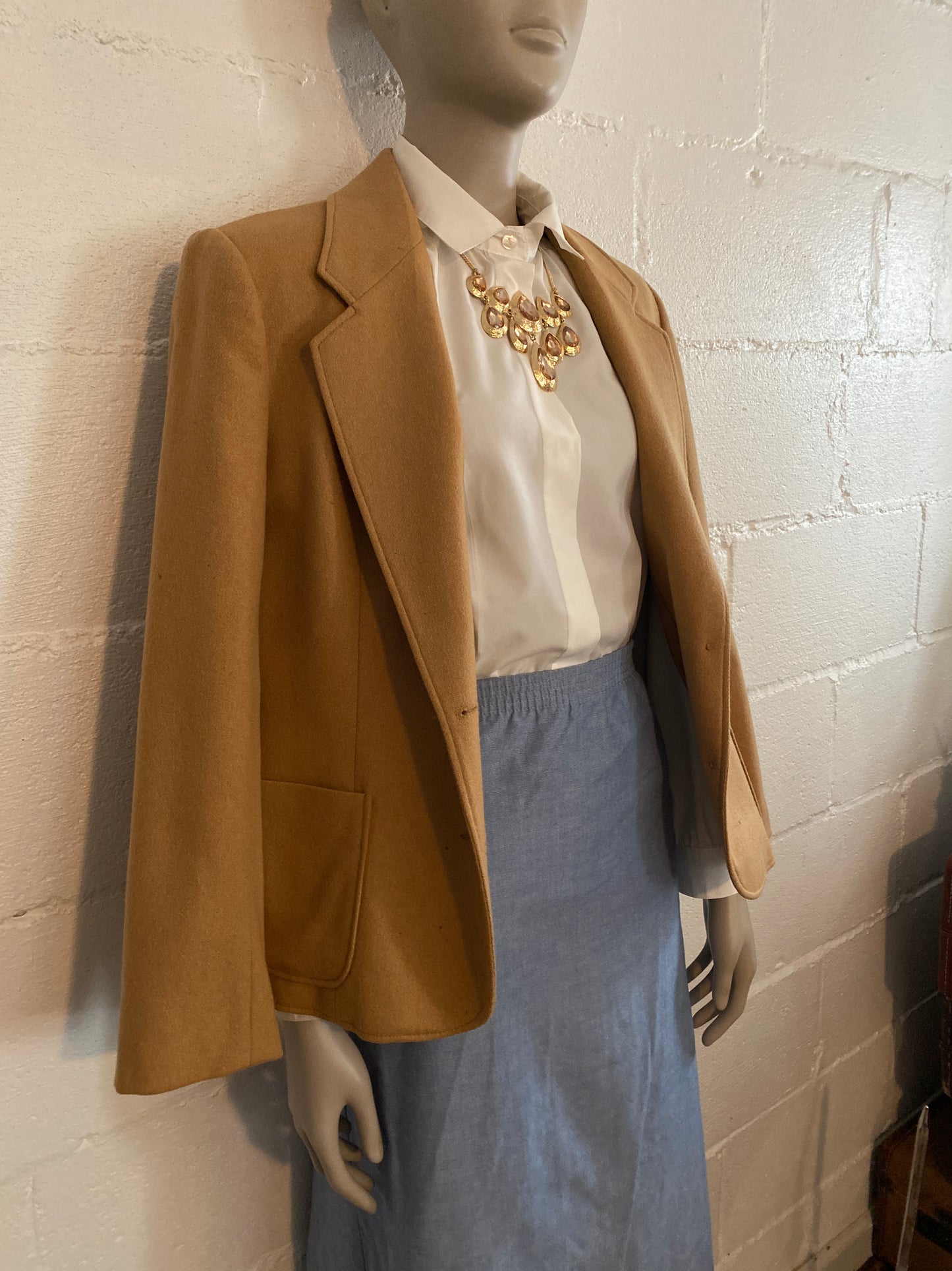 Vintage Alfred Dunner Chambray Secretary Skirt High Waisted Pockets