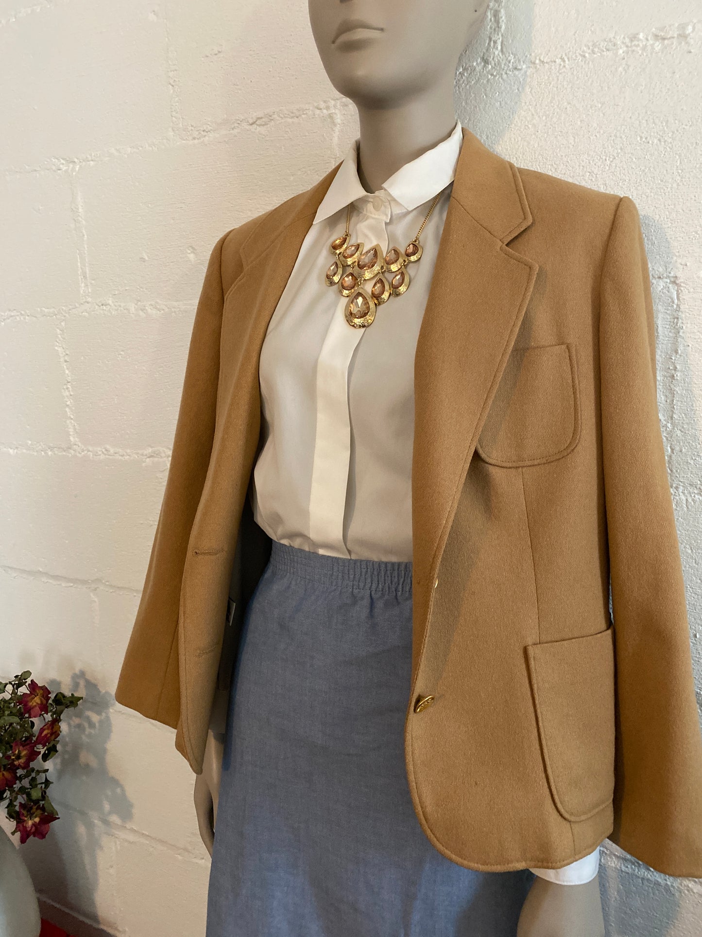 Vintage Alfred Dunner Chambray Secretary Skirt High Waisted Pockets