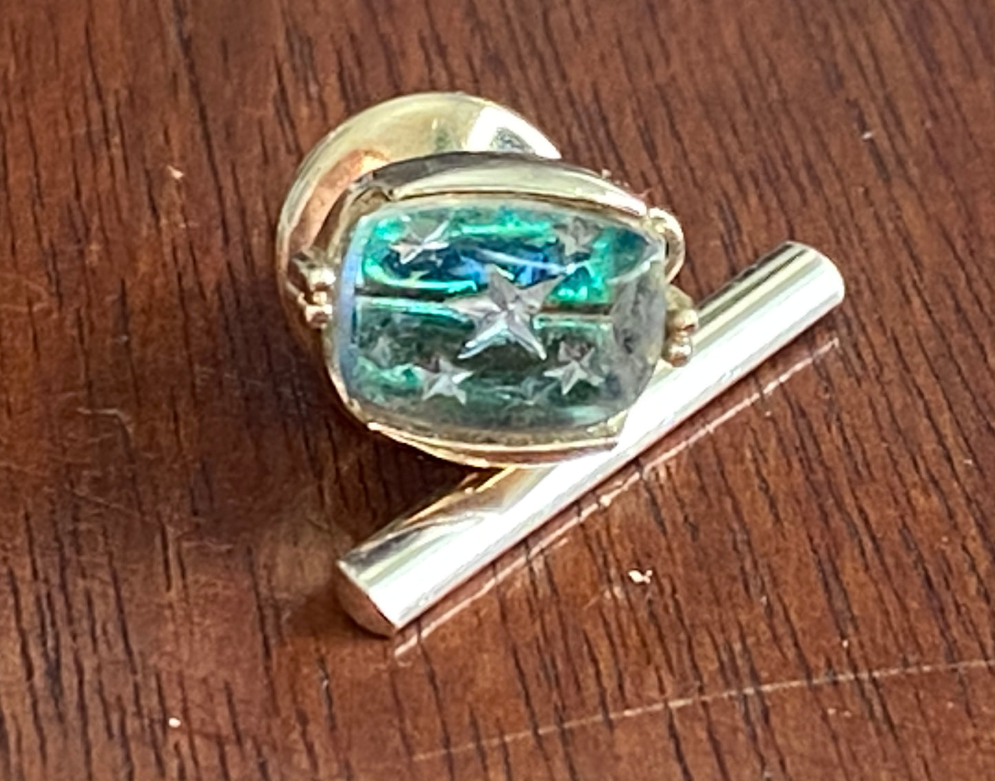 Vintage MCM Midcentury AB Aurora Borealis Starburst Tie Tack
